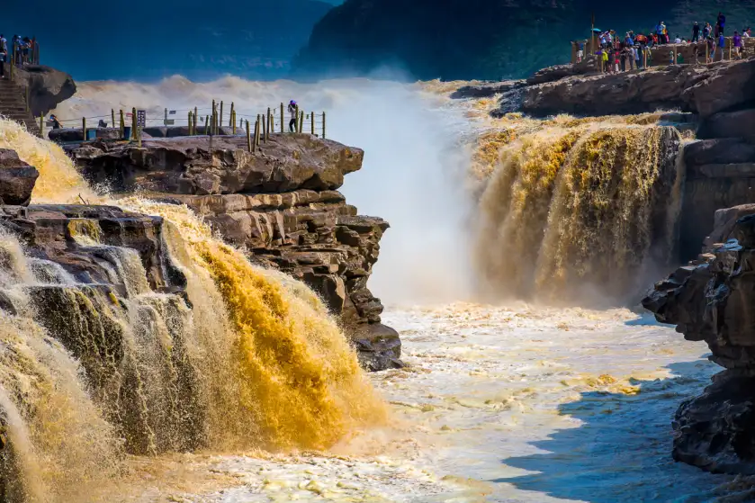 China travel, natural wonders, Yellow River waterfall, adventure travel