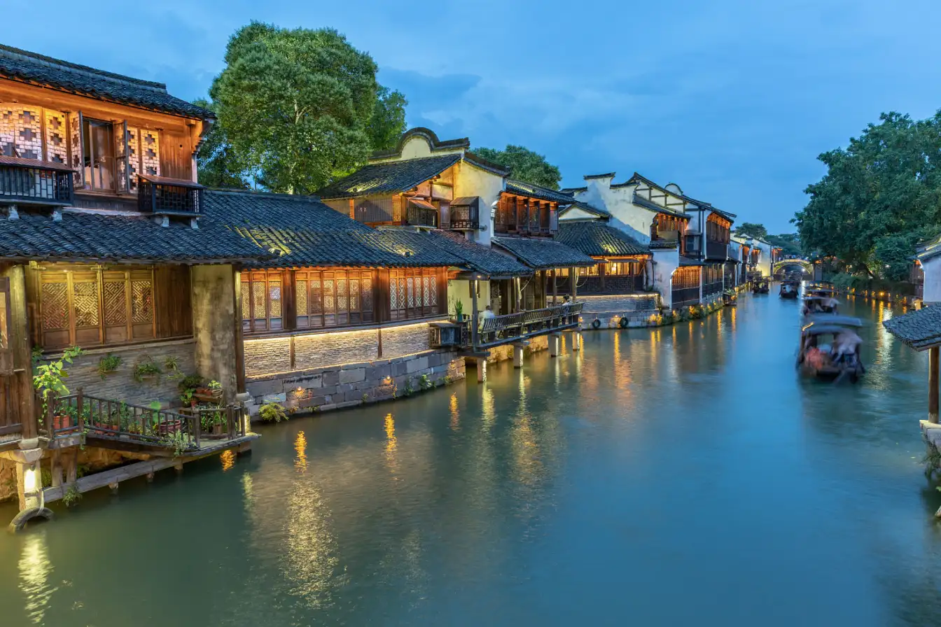 Wuzhen, Zhejiang, water town, ancient bridges, canals, traditional architecture