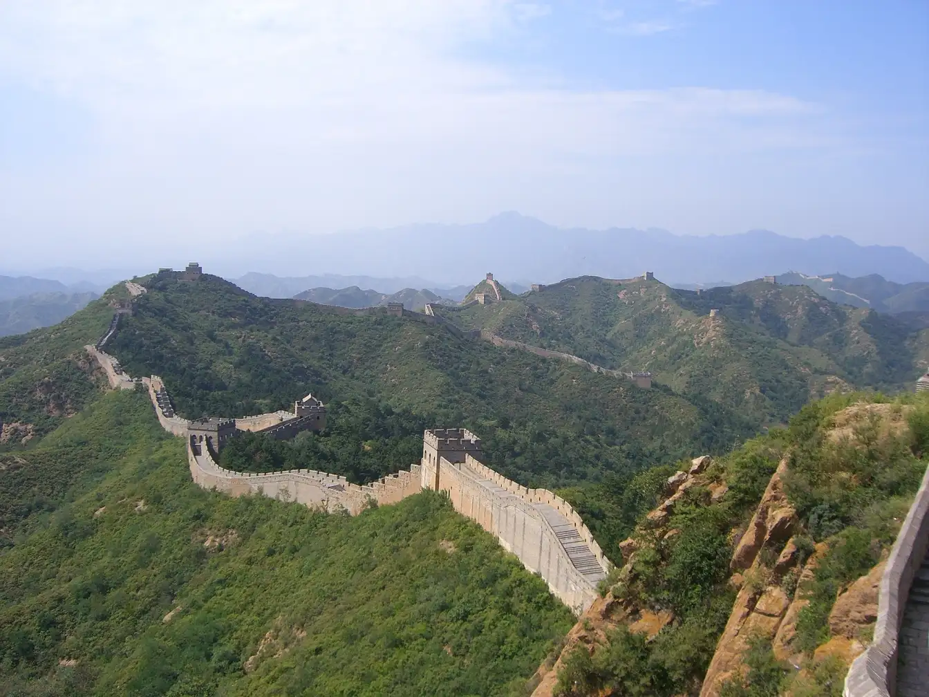 winding Great Wall, China path, ancient engineering