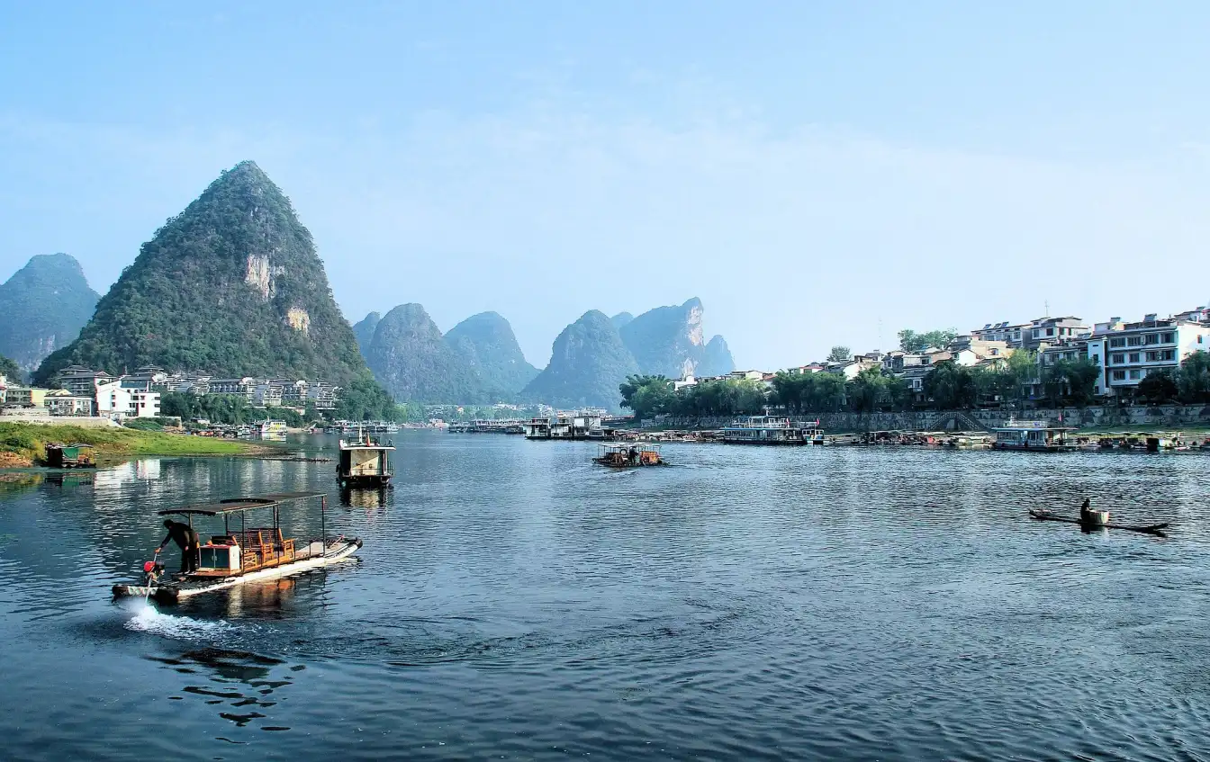 Li River Scenic Area, serene waters, tranquil scenery