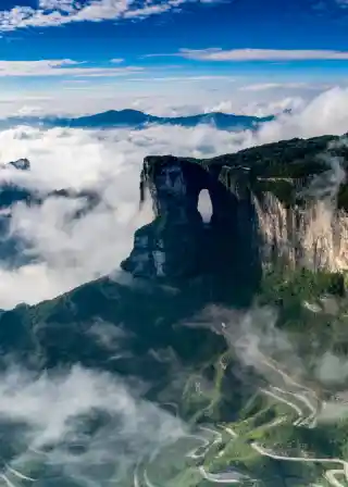 Tianmen Mountain, misty mountains, China travel