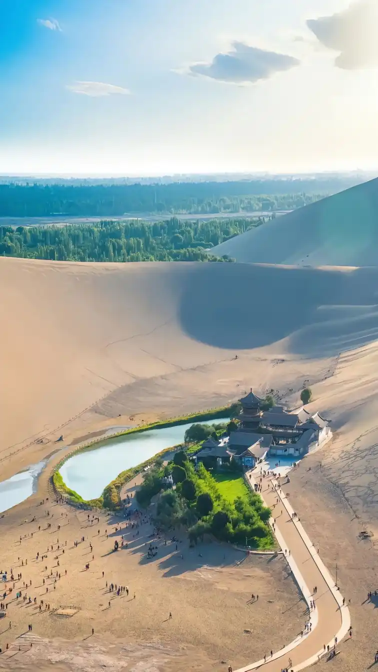 Crescent Lake travel, China tourism, exploring China