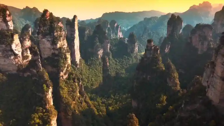 Zhangjiajie dusk, China scenic beauty, forest park grandeur