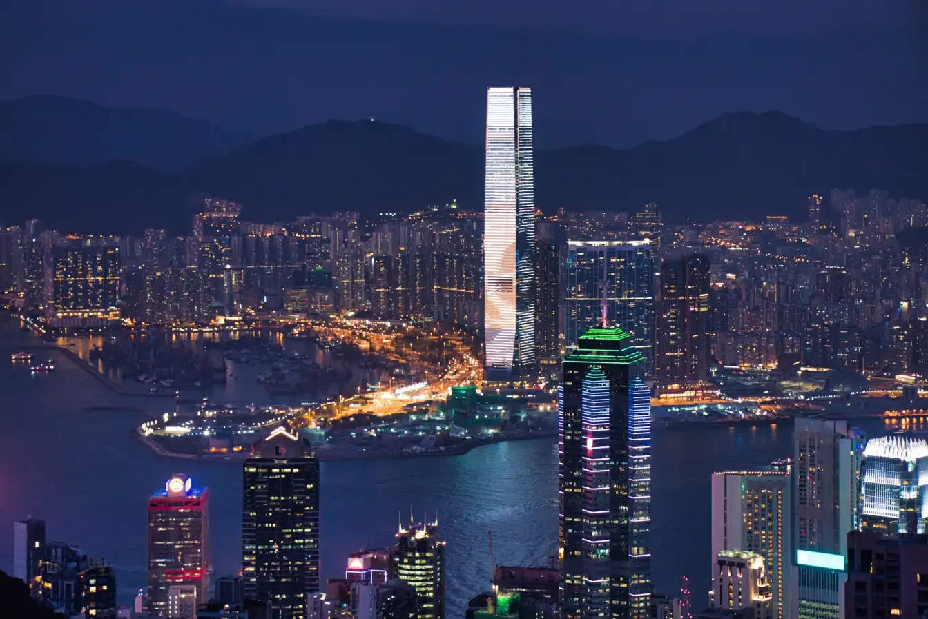 Hong Kong tourism, Victoria Harbour view, night scenery