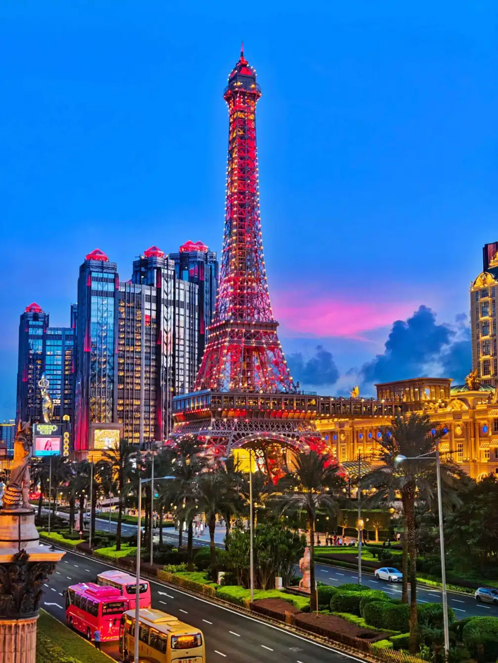 Macau nightscape, city lights, travel in China